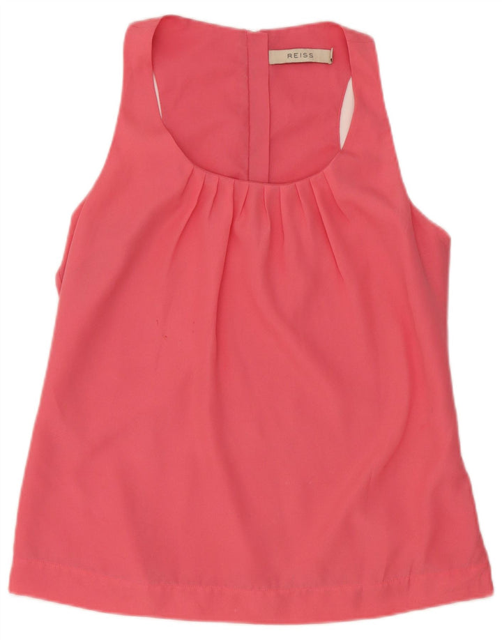 Reiss Womens Regular Vest Top UK 10 Small Pink Polyester