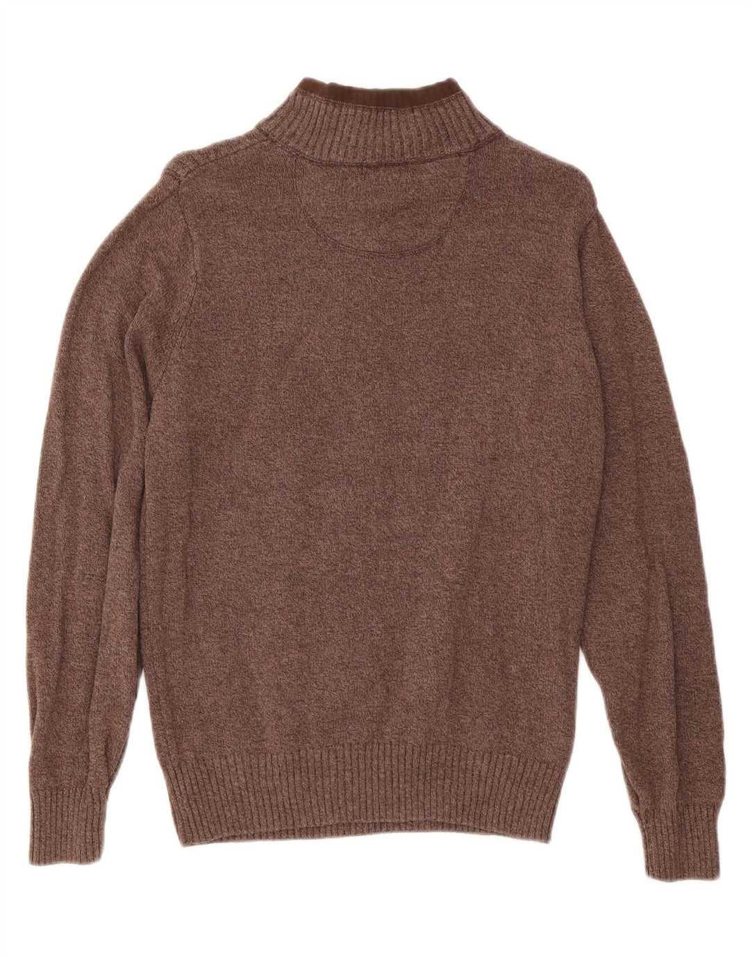 DOCKERS Mens Zip Neck Jumper Sweater Small Brown Cotton Vintage Dockers and Second-Hand Dockers from Messina Hembry 