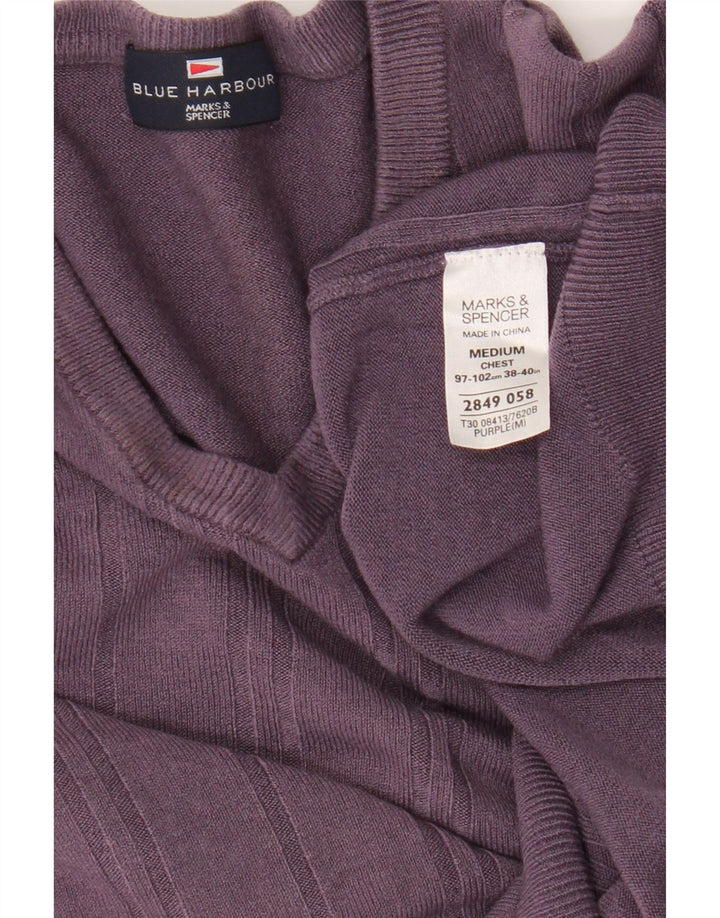 Marks & Spencer Dame V-hals sweater UK 14 Medium Lilla