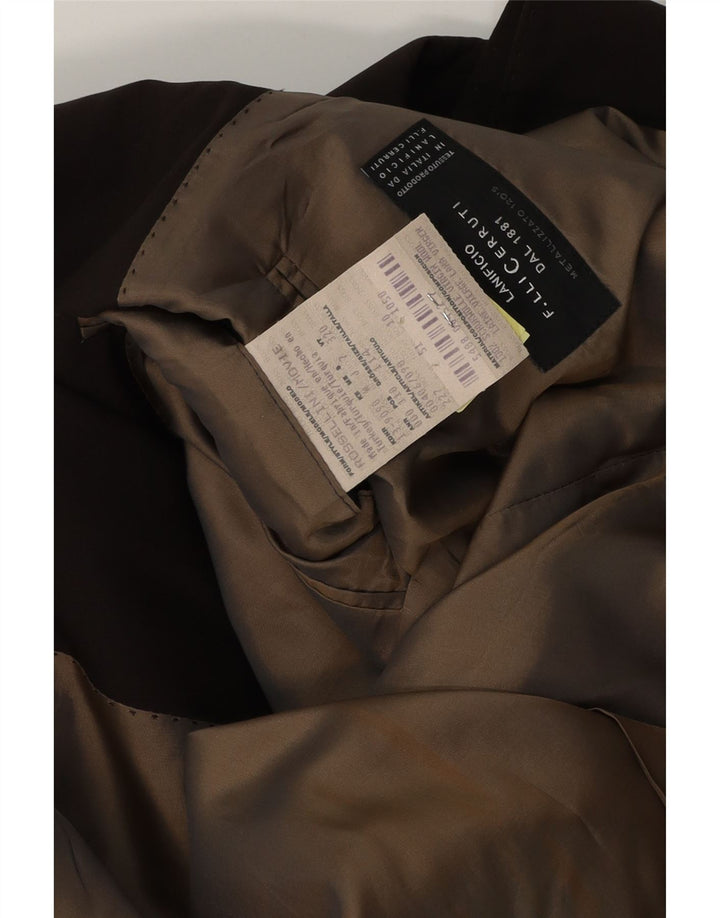 Giacca blazer da uomo a 3 bottoni Cerruti 1881 IT 51 Large in lana vergine marrone