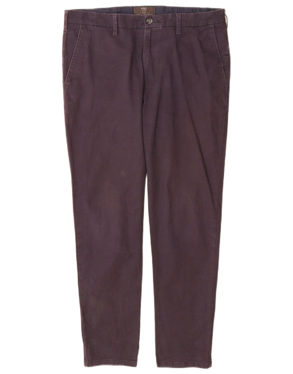 Pantaloni chino skinny da uomo Marks & Spencer W34 L29 cotone blu navy