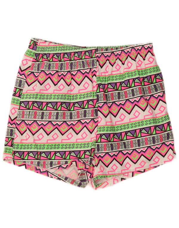 Vintage Mens Sport Shorts XL Multicoloured Geometric Cotton
