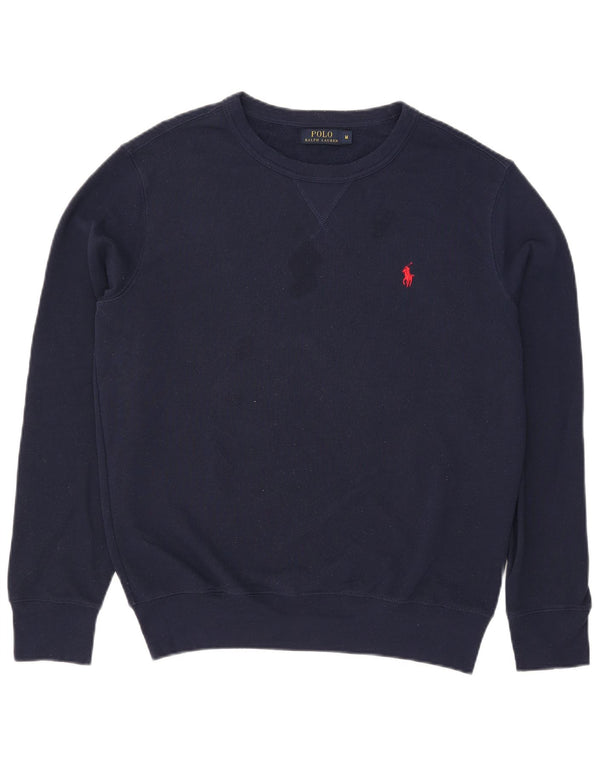 Polo Ralph Lauren Mens Sweatshirt Jumper Medium Navy Blue Cotton