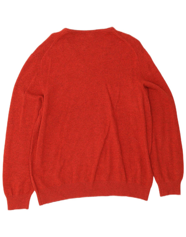 Massimo Dutti Maglione da uomo con scollo a V 2XL Rosso Cashmere