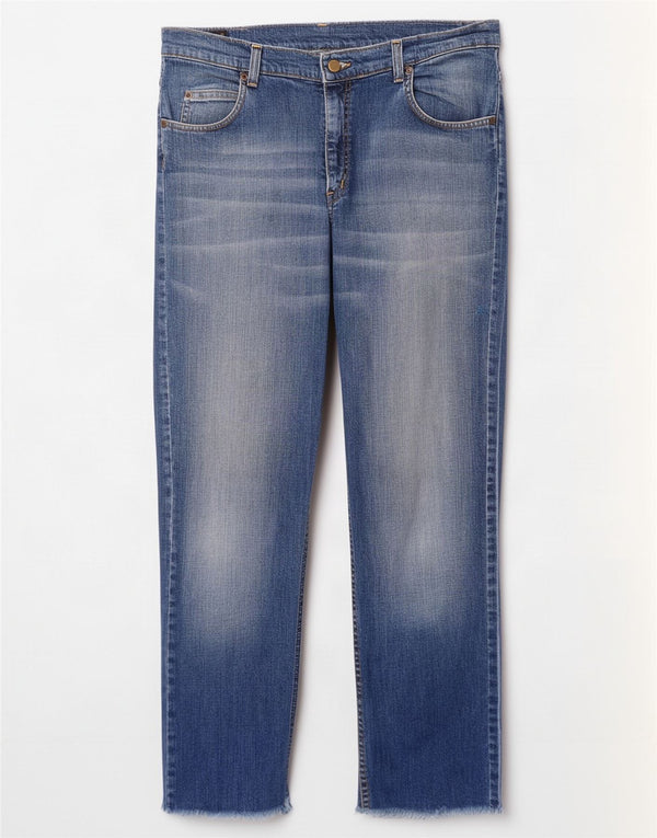 Lee Damen Brooklyn Straight Jeans W36 L30 Blaue Baumwolle