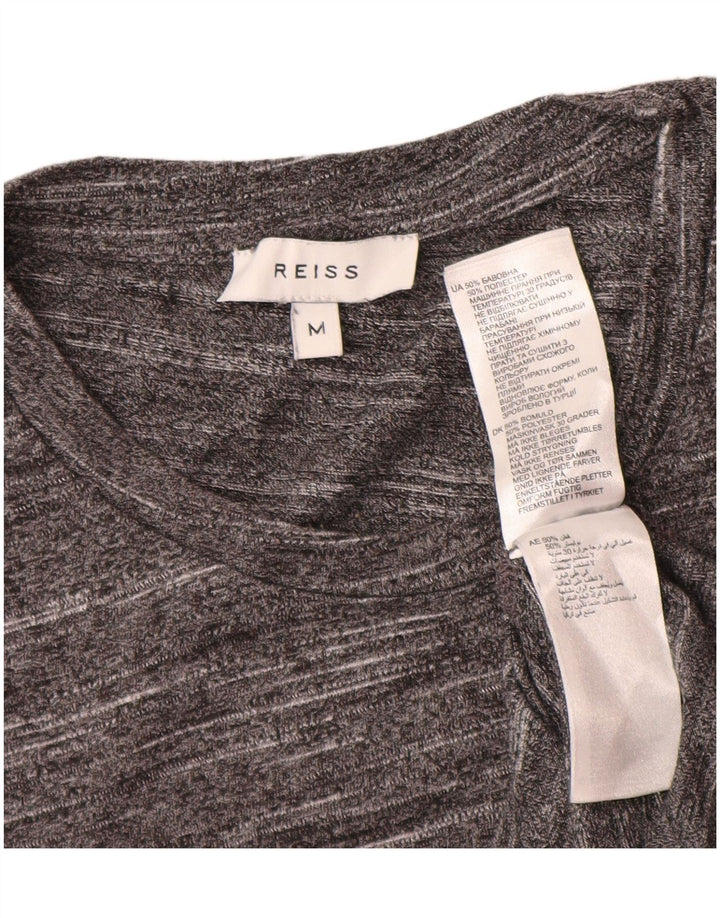 Reiss Mens T-Shirt Top Medium Grey Flecked Cotton