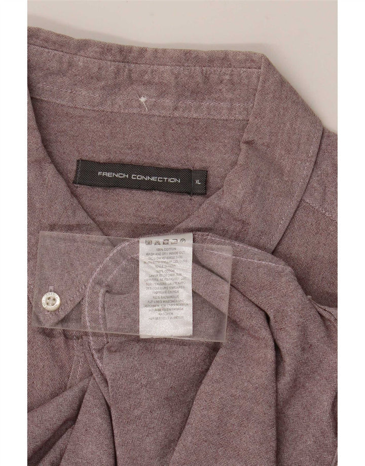 French Connection Mens Shirt XL Purple Cotton