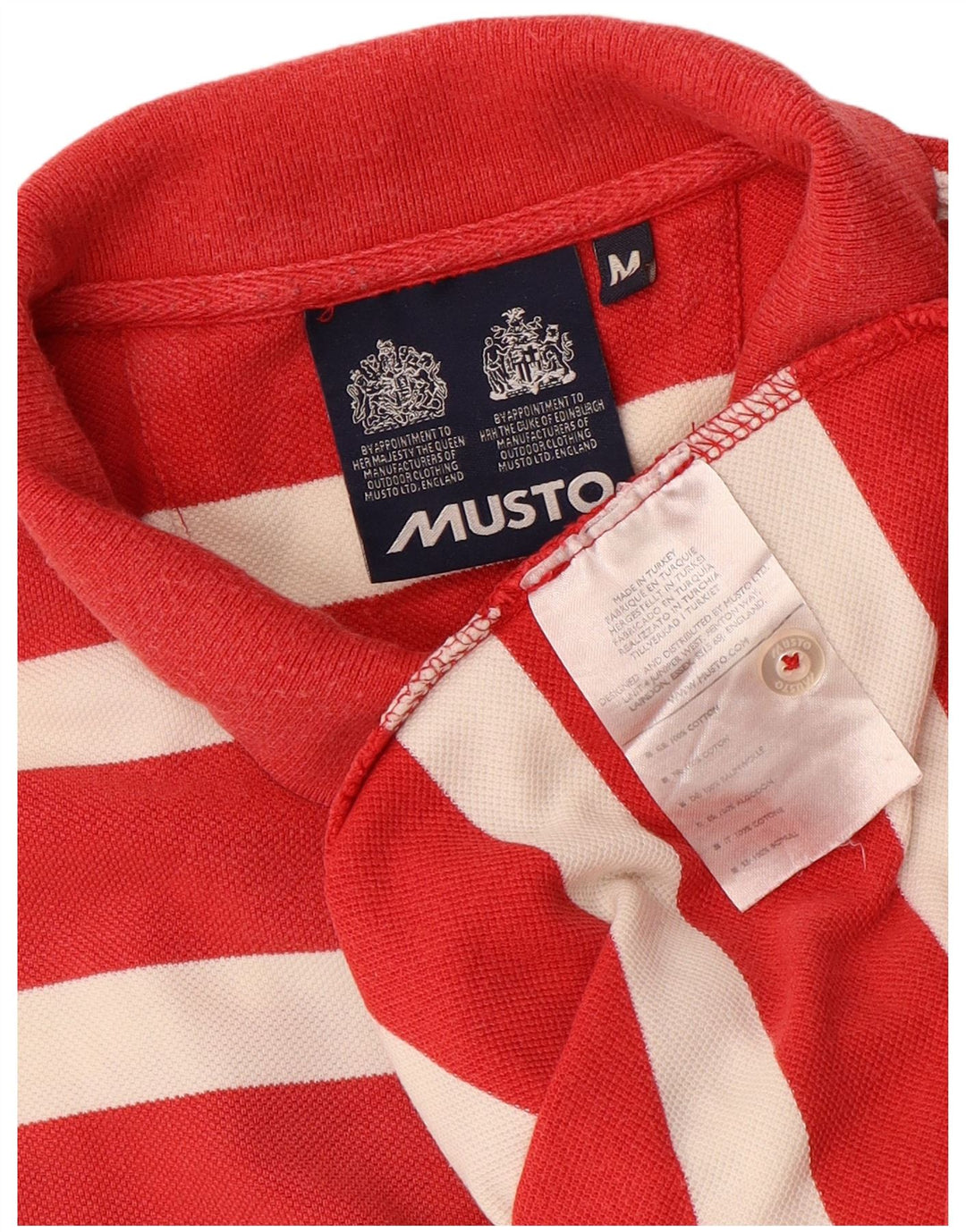 MUSTO Herre poloshirt Medium rødstribet bomuld