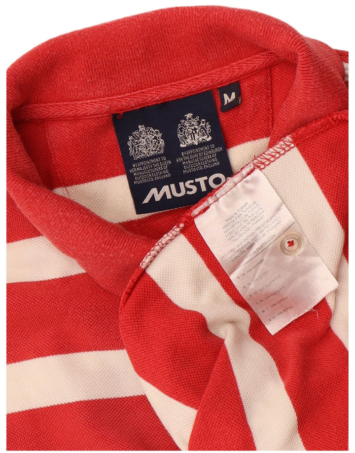 MUSTO Herre poloshirt Medium rødstribet bomuld