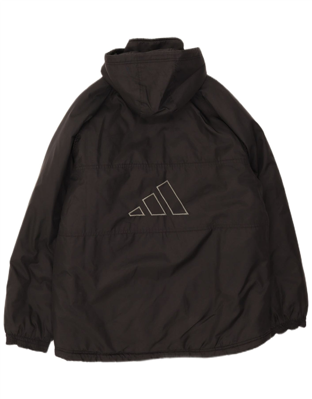 Adidas Mens Graphic Hooded Padded Jacket UK 38/40 Medium Black Polyester