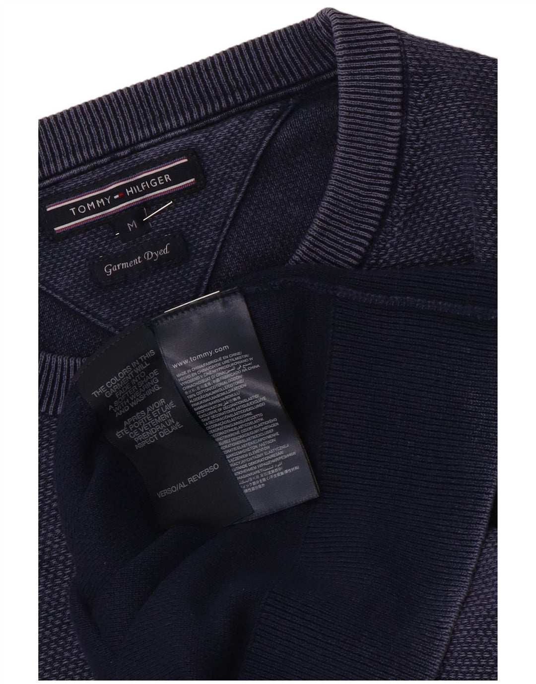 Tommy Hilfiger Mens Crew Neck Jumper Sweater Medium Navy Blue