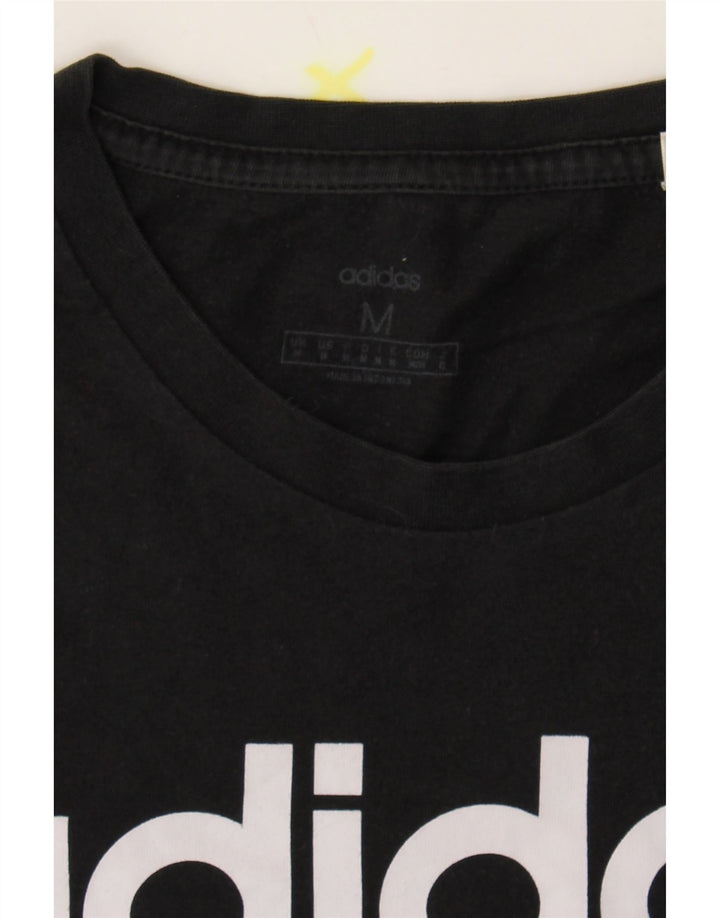 ADIDAS Mens Graphic T-Shirt Top Medium Black Cotton Vintage Adidas and Second-Hand Adidas from Messina Hembry 
