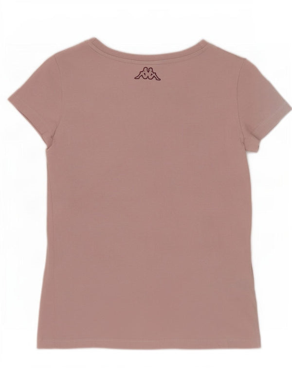 Kappa Womens Graphic T-Shirt Top UK 10 Small Pink Cotton