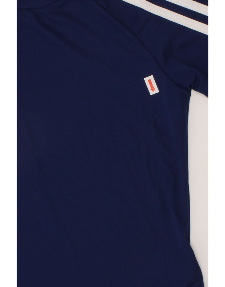 ADIDAS Boys Climalite T-Shirt Top 7-8 Years Navy Blue Polyester Vintage Adidas and Second-Hand Adidas from Messina Hembry 