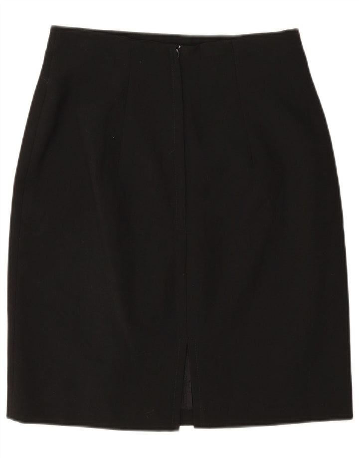 VINTAGE Womens Pencil Skirt UK 14 Medium W27 Black Polyester