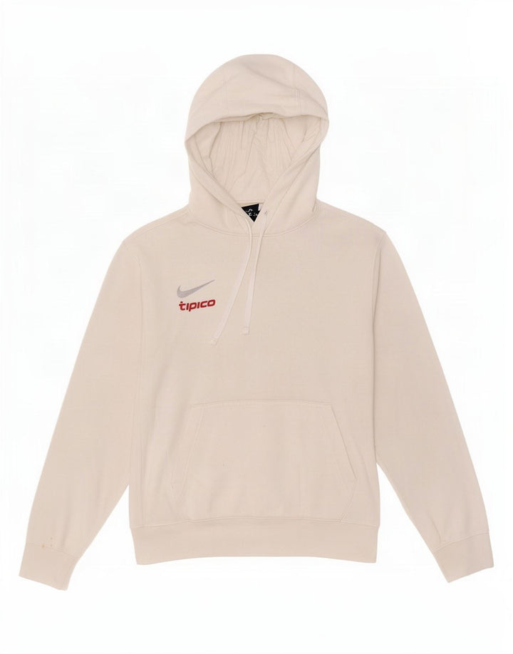 Nike Mens Hoodie Jumper Medium White Cotton