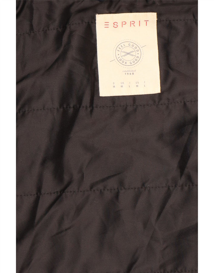 ESPRIT Womens Hooded Windbreaker Jacket UK 14 Medium Black Check