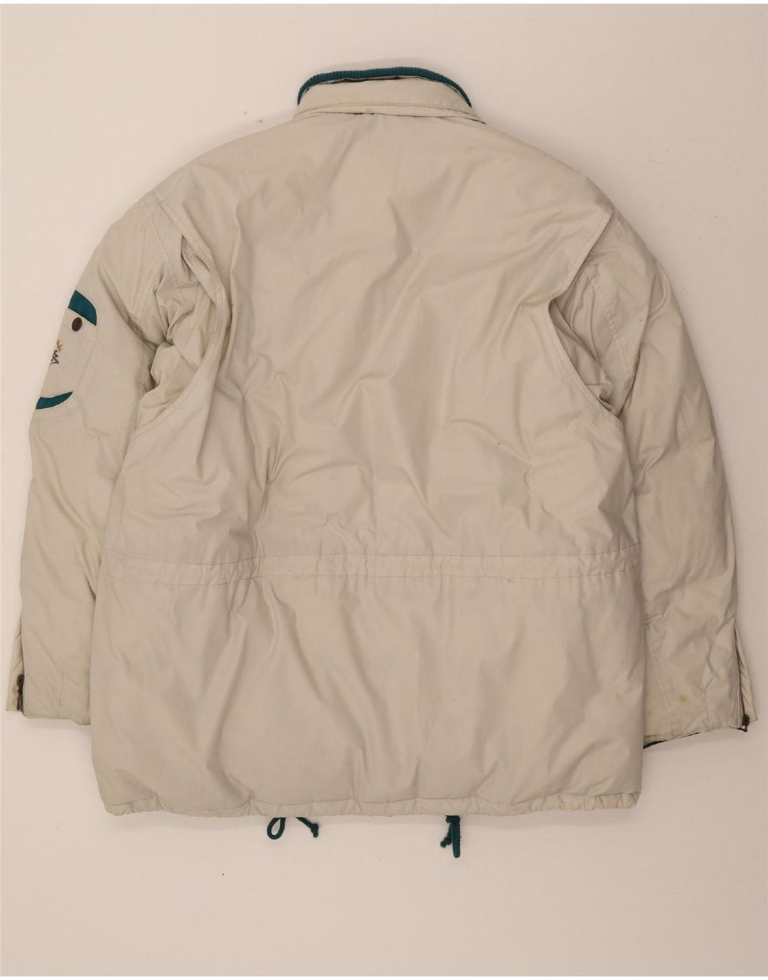 VINTAGE Mens Padded Jacket UK 44 2XL Off White Polyester Vintage Vintage and Second-Hand Vintage from Messina Hembry 