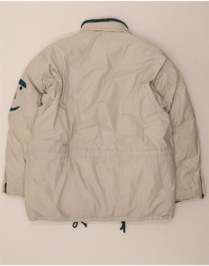 VINTAGE Mens Padded Jacket UK 44 2XL Off White Polyester Vintage Vintage and Second-Hand Vintage from Messina Hembry 