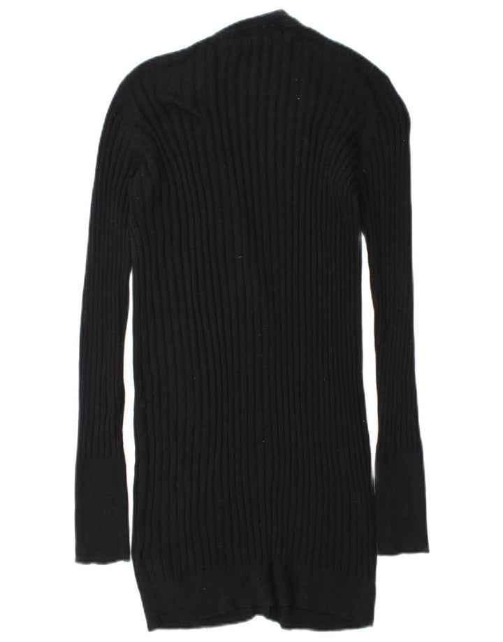 Zara Womens Cardigan Sweater UK 14 Medium Black Cotton