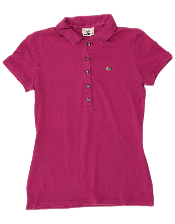 Lacoste Womens Polo Shirt Size 40 Medium Pink Cotton