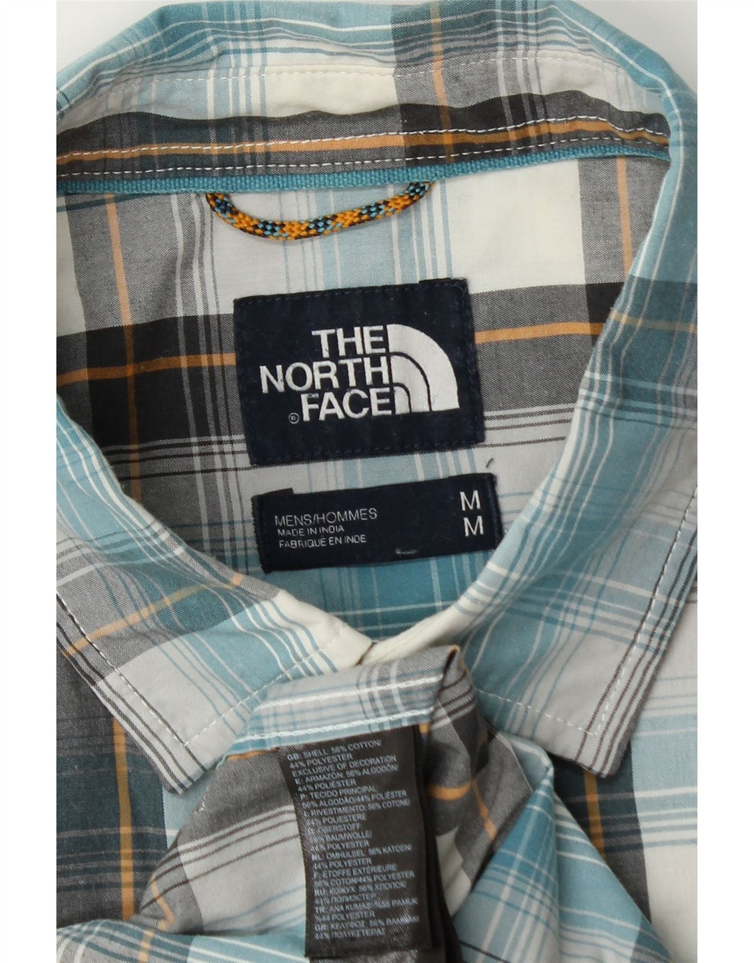 The North Face Mens Short Sleeve Shirt Medium Blue Check Cotton