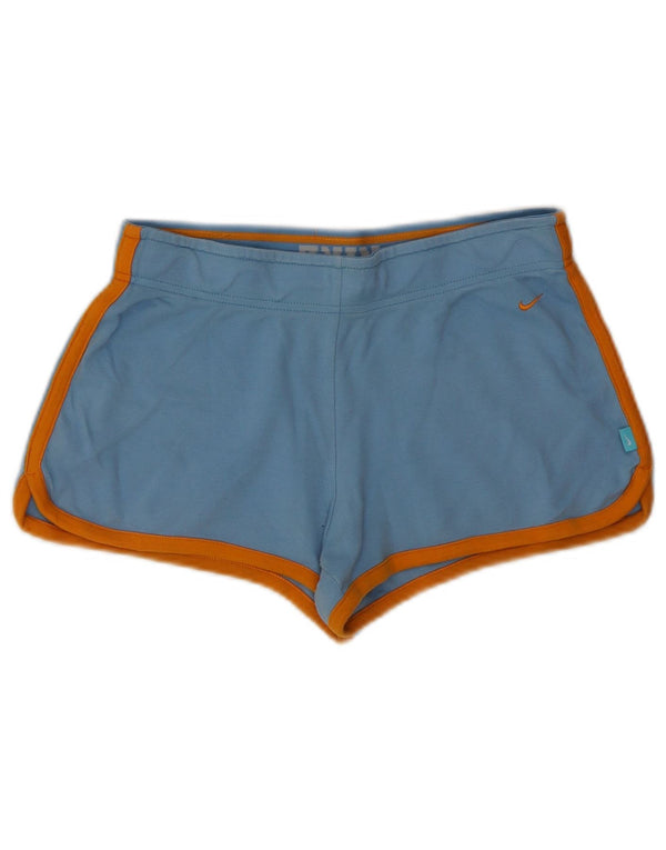 Nike Damen Sportshorts UK 10 Small Blaue Baumwolle
