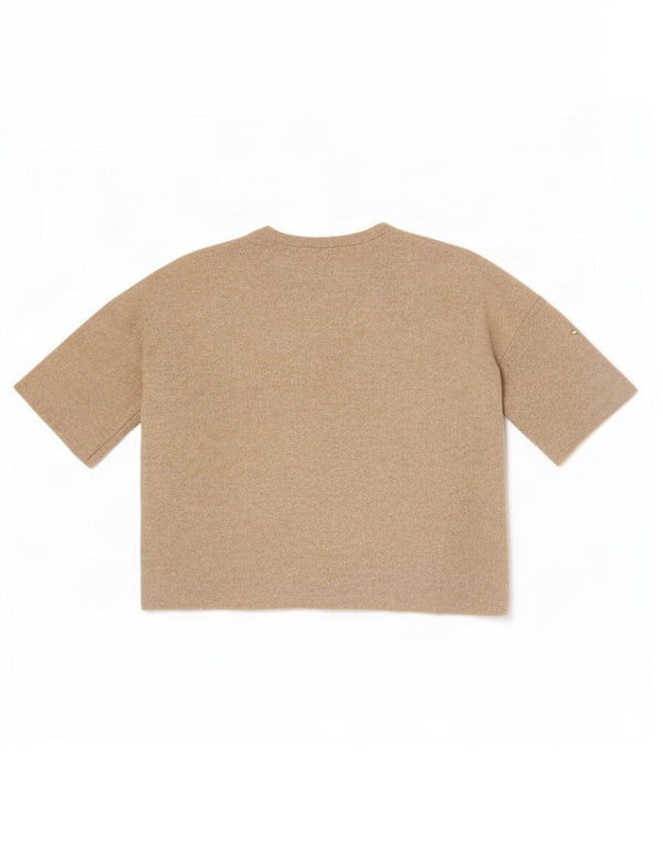 Zara Womens Trafaluc Oversized Blouse Top UK 10 Small Beige Spotted