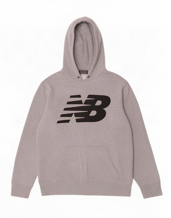 Ανδρικό γραφικό κουκούλα New Balance, μεσαίο γκρι βαμβακερό