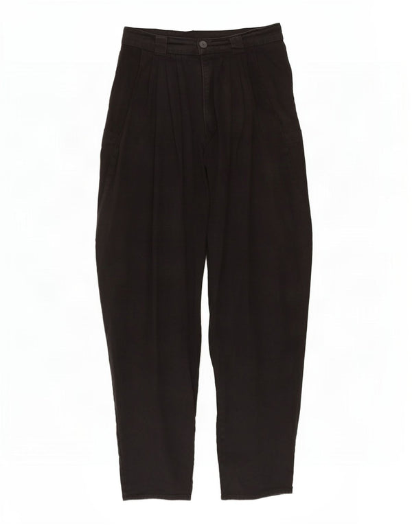 Vintage Damen Cargohose mit hoher Taille, lockere Passform, W28, L30, Schwarz
