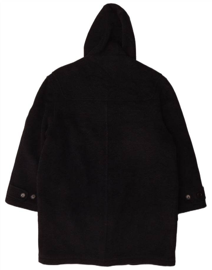 Vintage Mens Hooded Duffle Coat UK 42 XL Navy Blue Wool