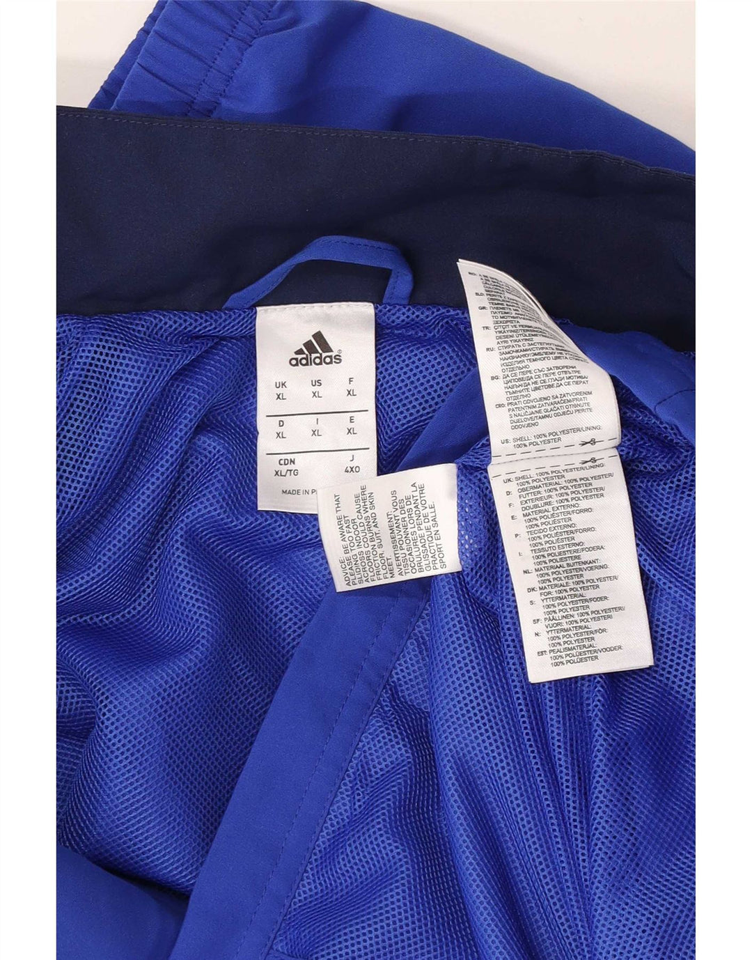 Adidas Mens Graphic Tracksuit Top Jacket XL Blue Colourblock Polyester