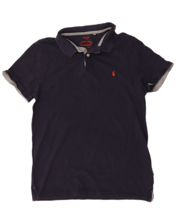 Joules Mens Slim Fit Polo Shirt Large Navy Blue Cotton