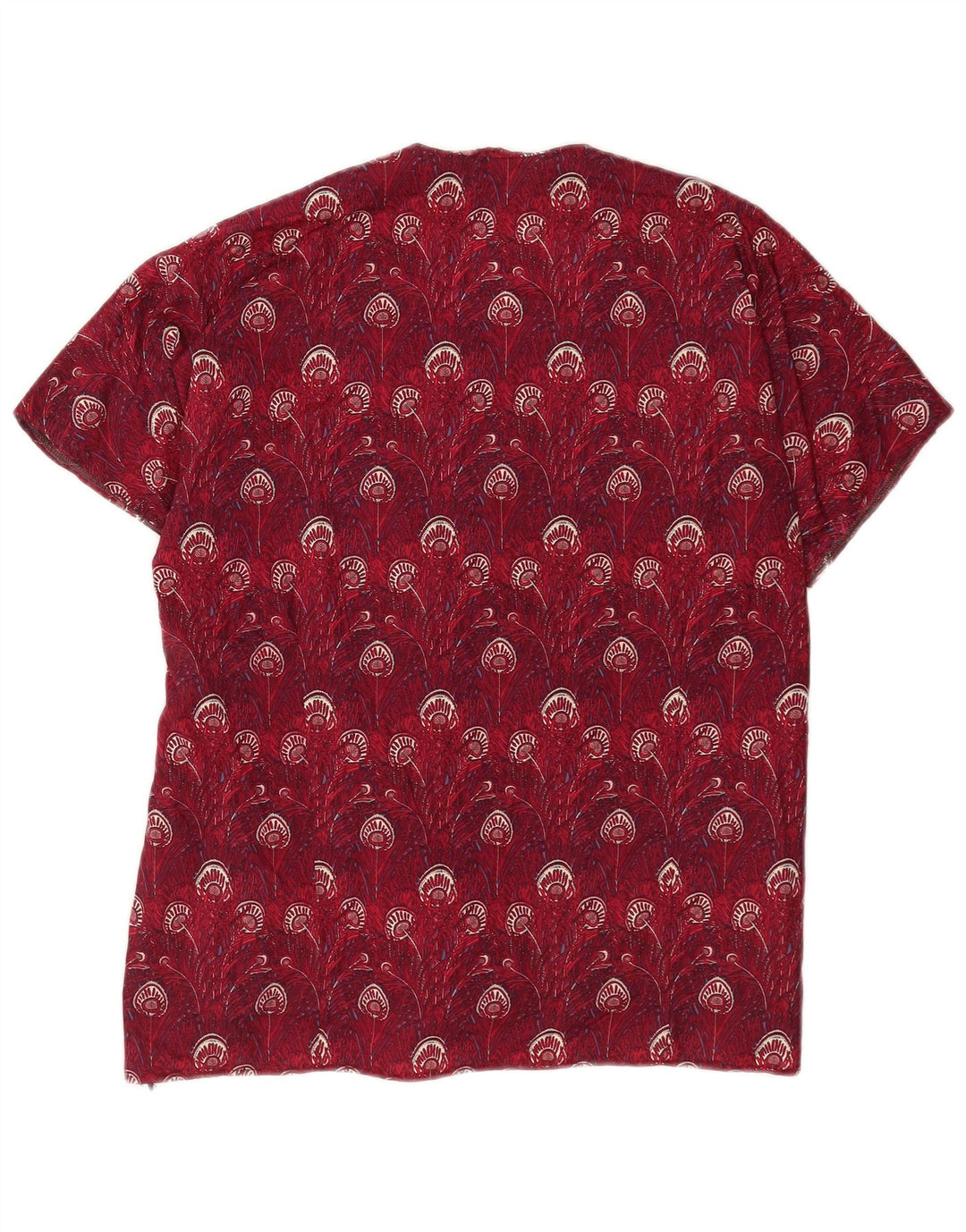 vintage Womens Abstract Pattern Blouse Top UK 14 Grand Bourgogne