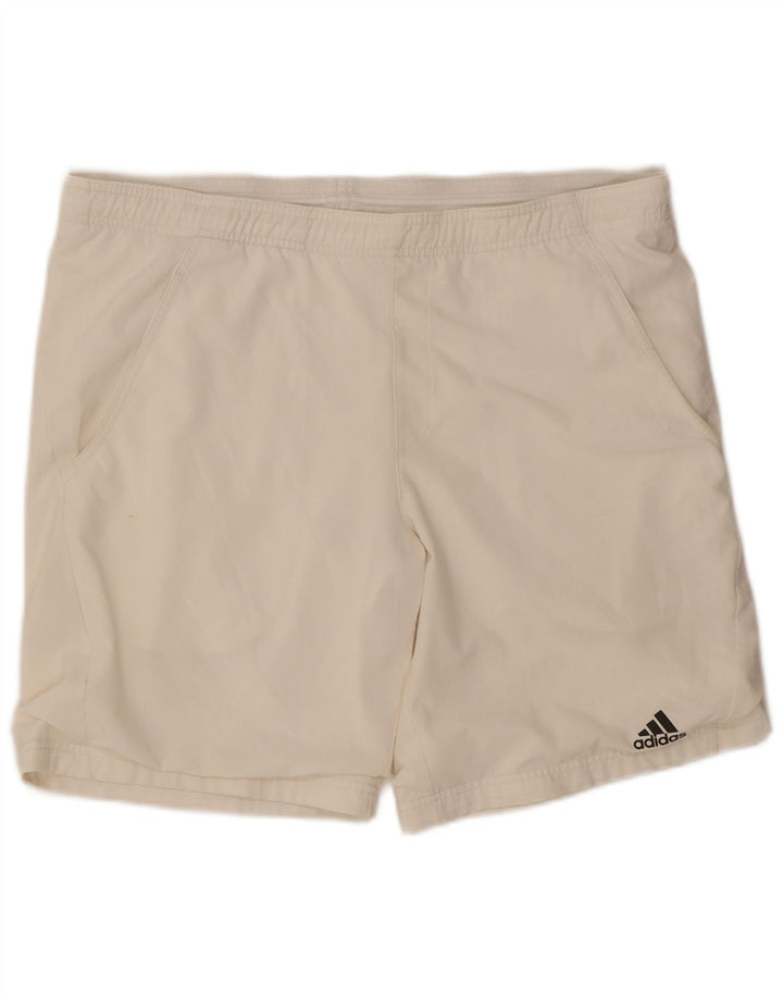 ADIDAS Mens Climalite Sport Shorts Medium White Polyester