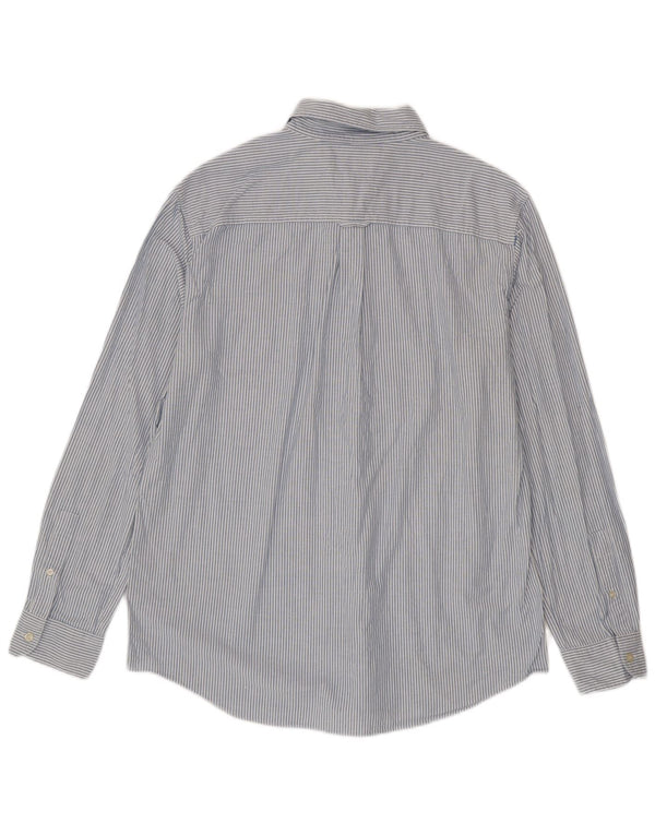 Chaps Camisa para hombre grande de algodón a rayas azules