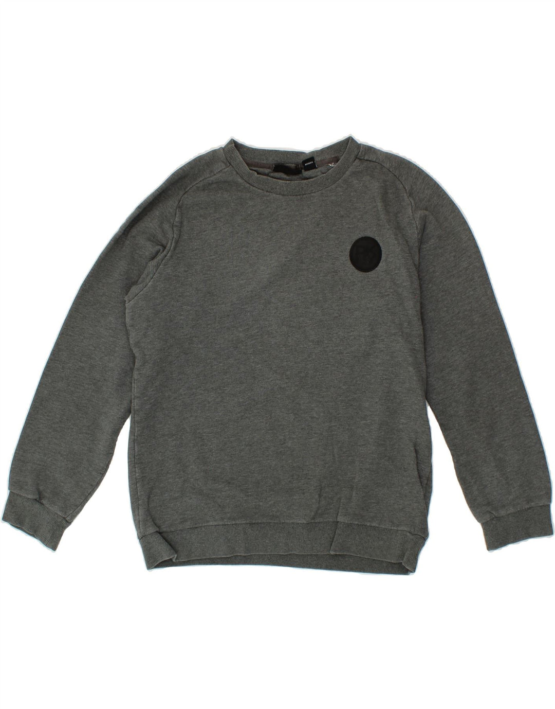 DKNY Womens Sweatshirt Jumper UK 14 Medium Grey Cotton Vintage Dkny and Second-Hand Dkny from Messina Hembry 
