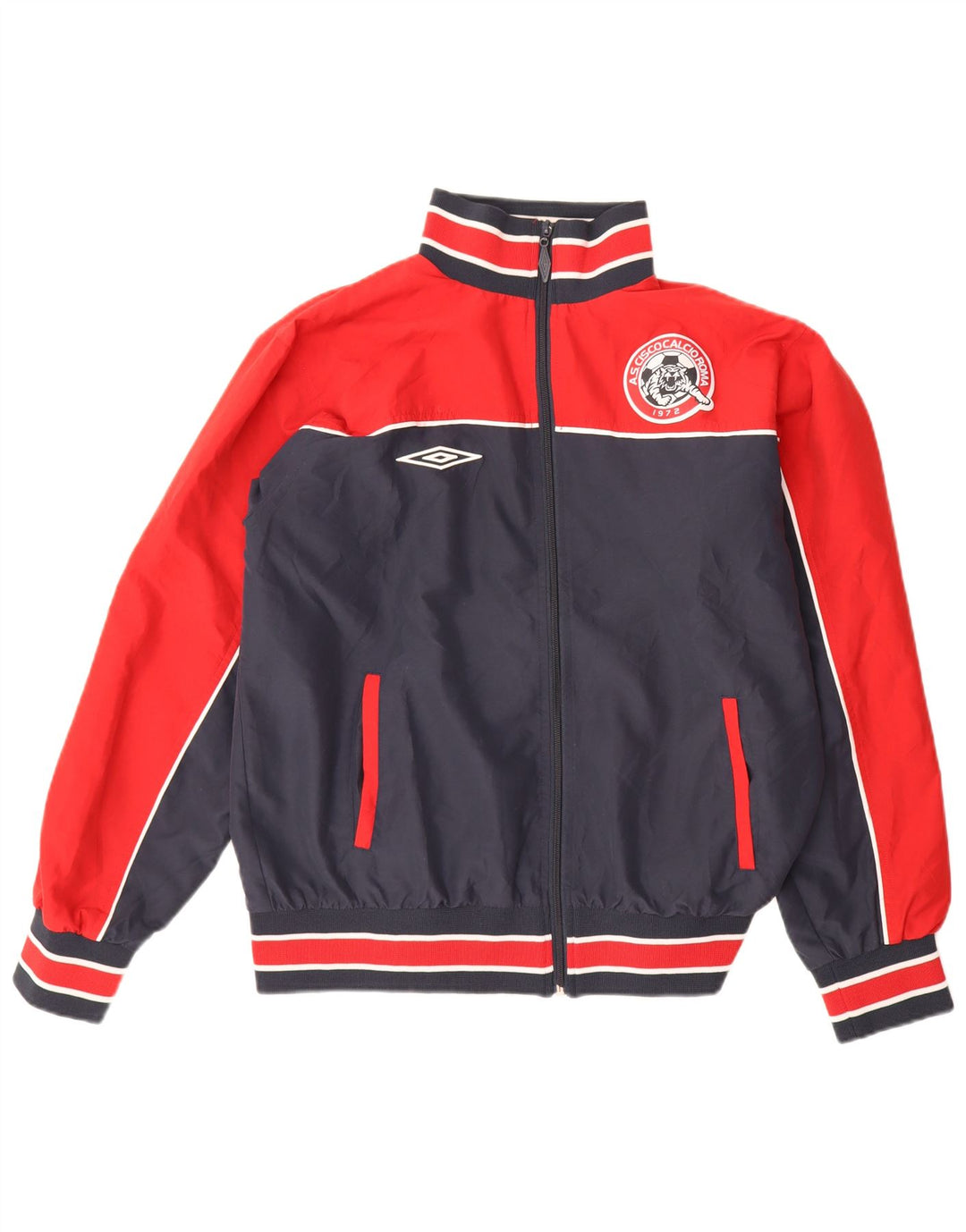 Umbro Mens Graphic Tracksuit Top Jacket Large Navy Blue Colourblock