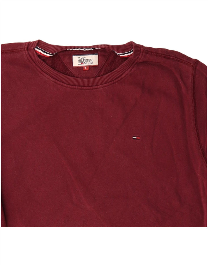 Tommy Hilfiger Mens Sweatshirt Jumper Small Red Cotton