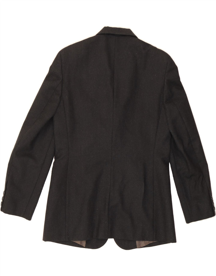 BENETTON Womens 3 Button Blazer Jacket IT 42 Medium Grey Virgin Wool Vintage Benetton and Second-Hand Benetton from Messina Hembry 