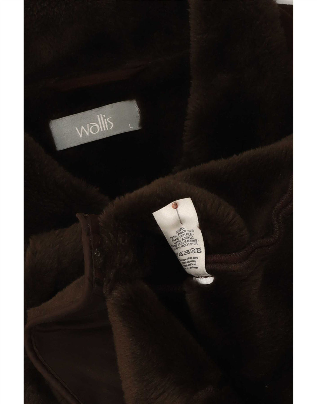 Wallis Womens Oversized Sherpa Overcoat UK 16 Large Brown Acrylic