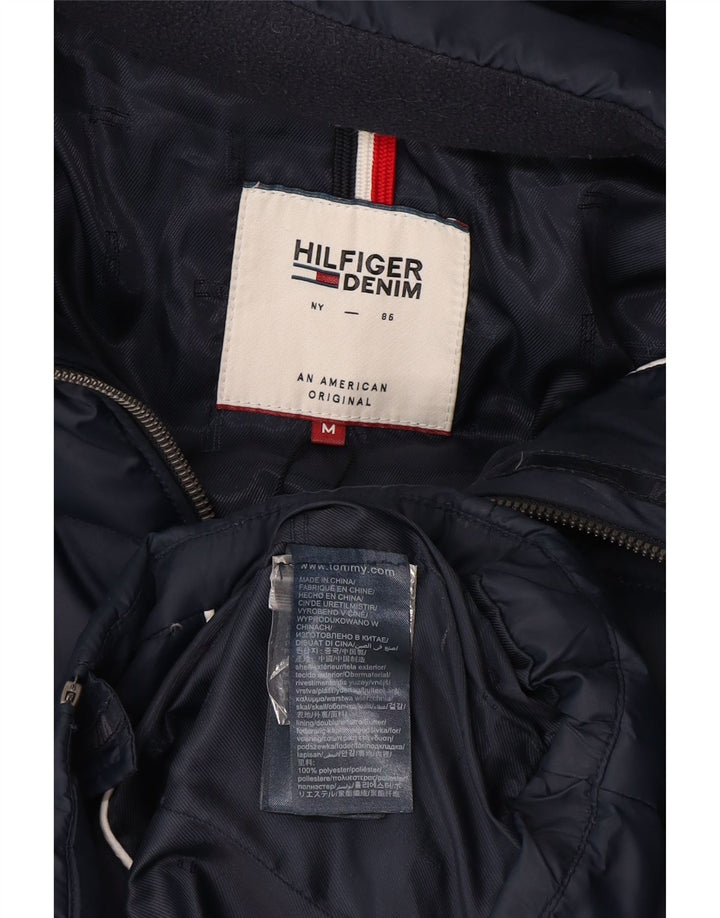 Tommy Hilfiger, polstret jakke til kvinder, UK 12 Mellem marineblå polyester