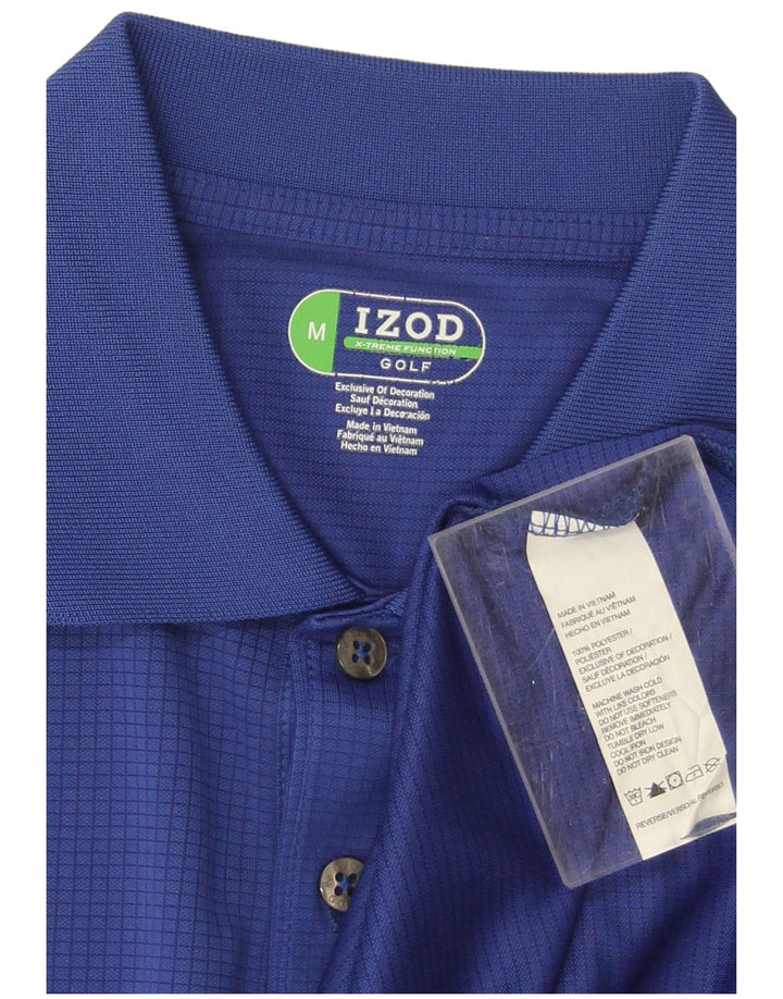 Izod Mens Polo Shirt Medium Blue Polyester