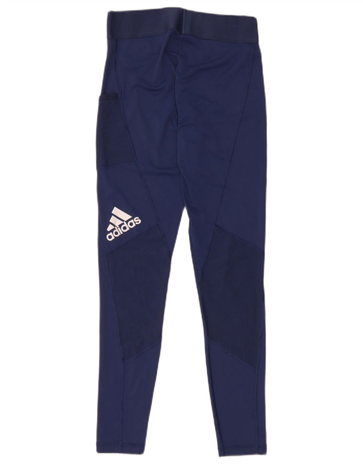 Adidas Womens Leggings UK 8/10 Small Navy Blue