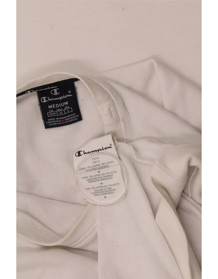 Champion Womens Regular Fit Sweatshirt Jumper UK 14 Medium White Cotton