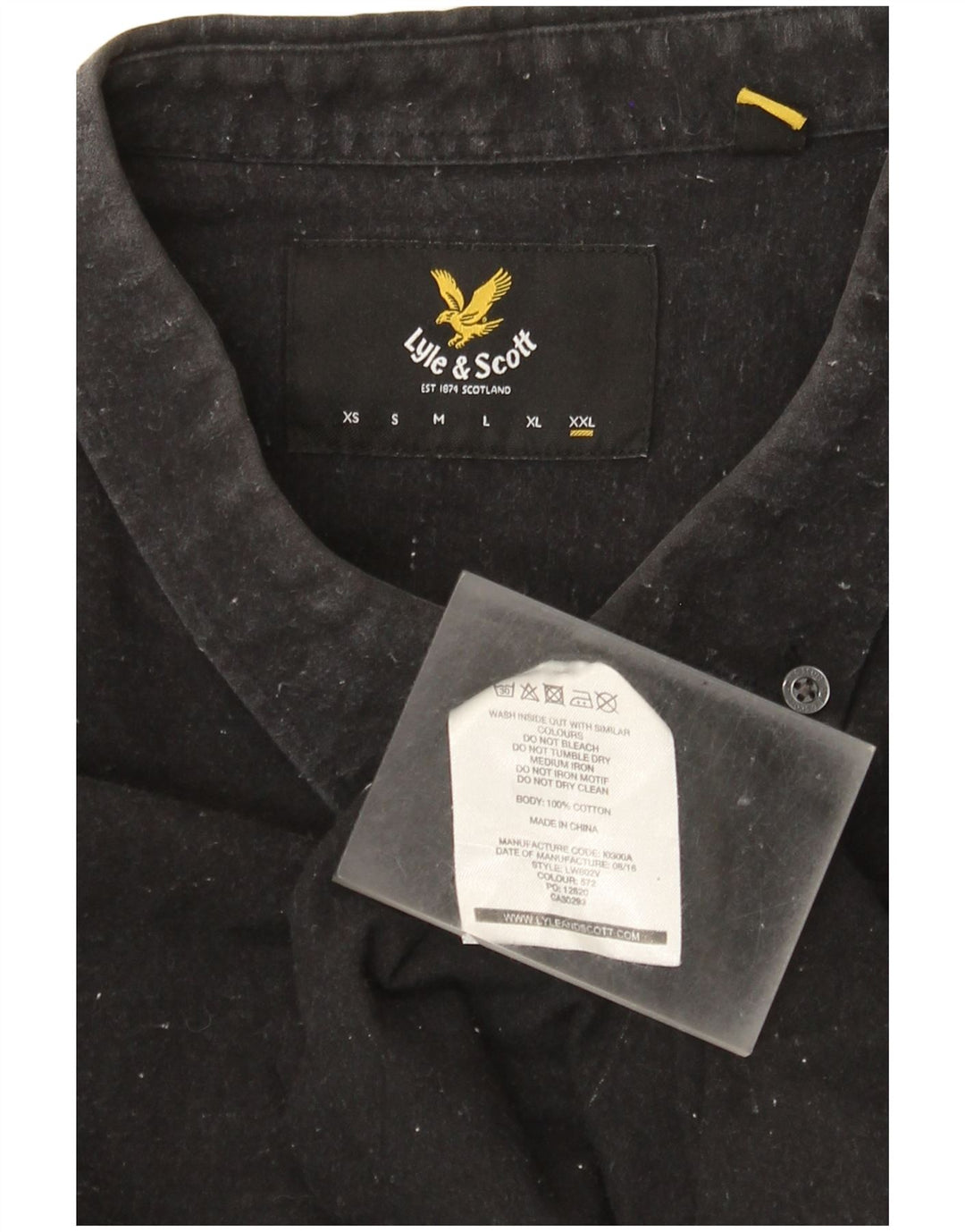 Lyle & Scott Mens Shirt 2XL Black Flecked Cotton
