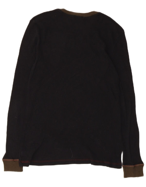 Dolce & Gabbana Mens Top Long Sleeve XS Black Colourblock Cotton
