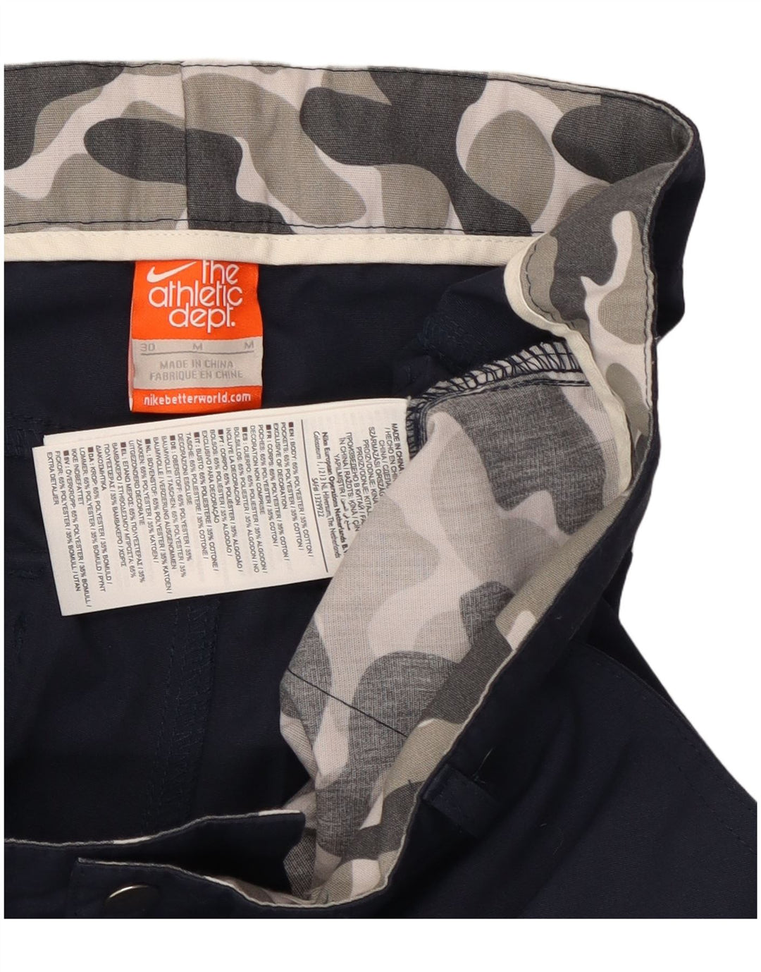 Nike Mens Straight Chino Trousers Medium W30 L29 Navy Blue Polyester