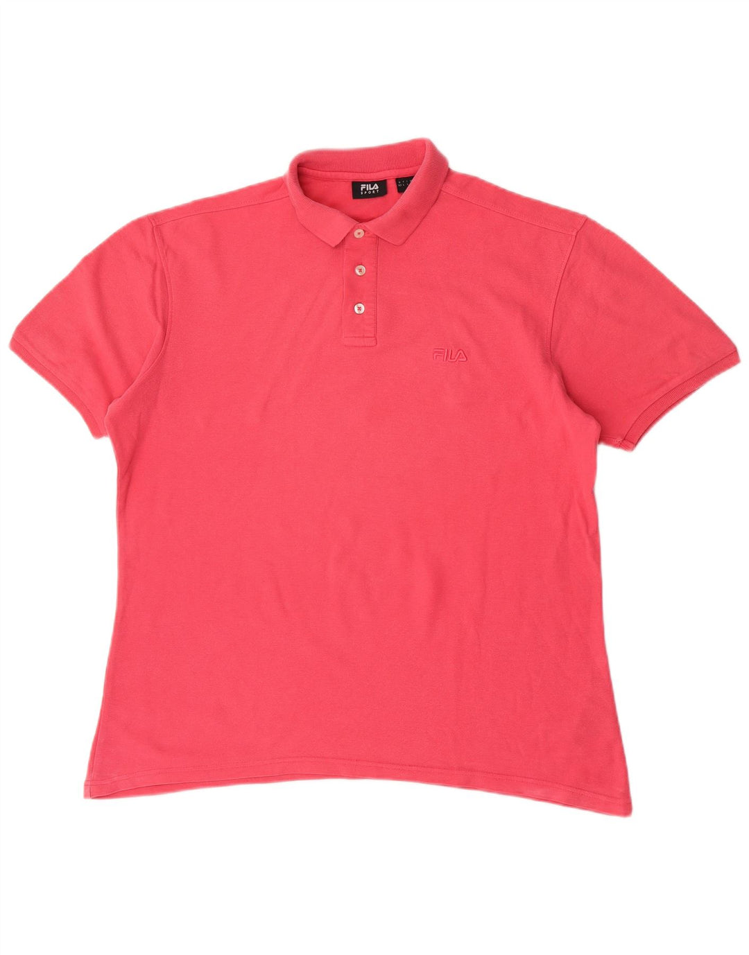 Fila Mens Polo Shirt Large Pink Cotton