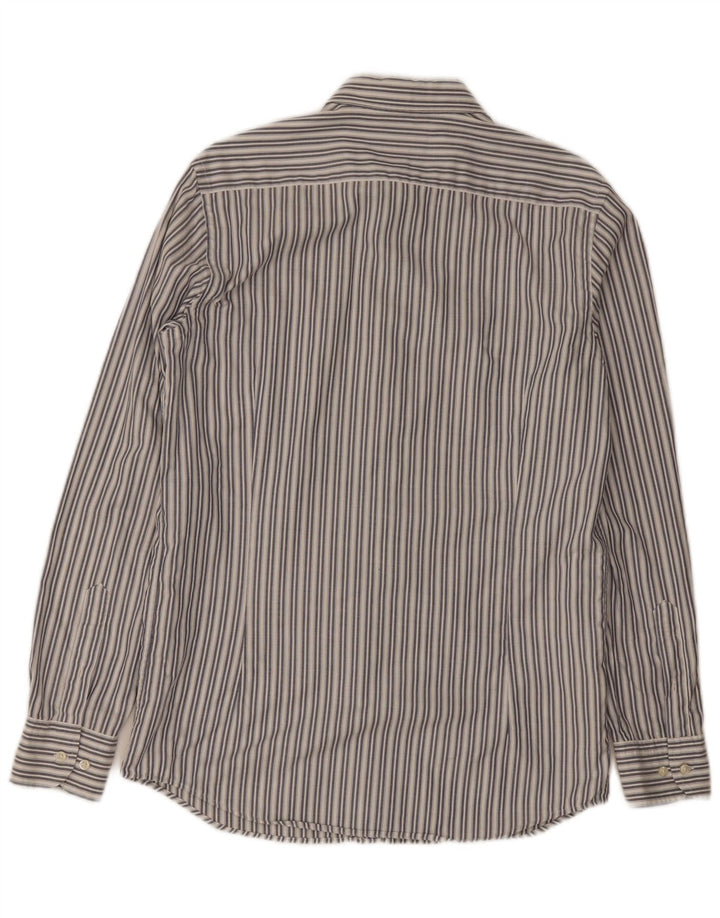 Camicia Uomo Massimo Dutti Cotone Rigato Medio Bianco
